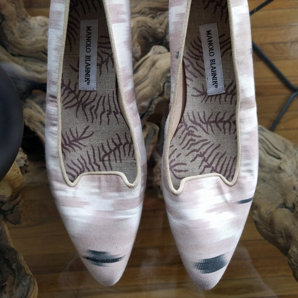 Manolo Blahnik Ikat Print Flats